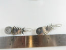 Estate Sterling Silver Fish Bone Head Tail Skeleton Articulated Earrings Mexico - Just Stuff I Sell