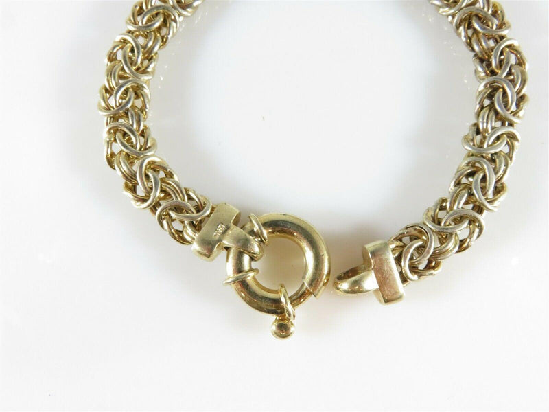 Byzantine Chainmail Gold Washed Sterling Silver 6 1/2" Wrist Chunky Bracelet - Just Stuff I Sell