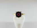 14K Yellow Gold Engagement Ring Rubellite Tourmaline Doublet Ring Size 6.75 - Just Stuff I Sell