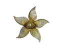 Lovely Chinese Export Gilt Sterling Silver Pierced Filigree Flower Brooch 2 Inches — Jewelry & Watches:Vintage & Antique Jewe