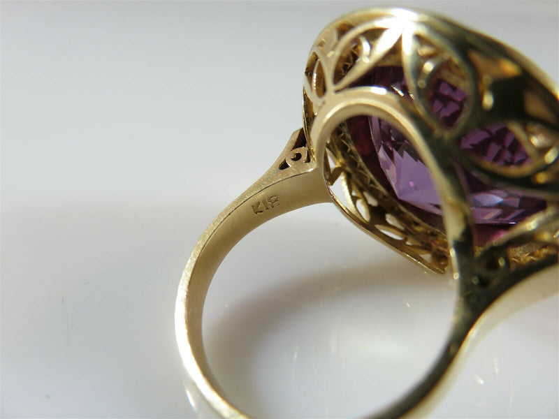 Stunning 1920's Era 18K Yellow Gold 23 Carat Purple Sapphire Ring Size 7 - Just Stuff I Sell