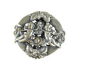 Vintage Art Nouveau Style Pressed Metal Repousse Scarf Clip with Cherubs — Jewelry & Watches:Vintage & Antique Jewelry:Costum