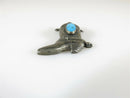 Fabulous Vintage 1 1/4" High Detailed Turquoise & Sterling Silver Boot Slide - Just Stuff I Sell