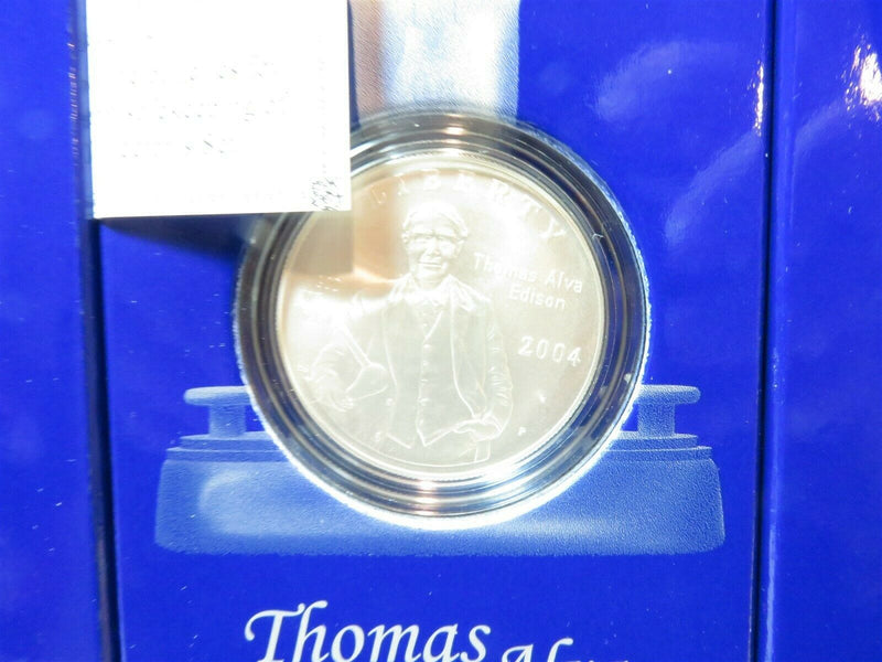 2004 Thomas Alva Edison Commemorative Silver Dollar Philadelphia Mint Nice - Just Stuff I Sell