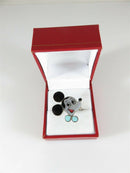 Circa 60's Sterling Zuni NM Inlaid Mickey Mouse Ring Size 9 Signed SS - Just Stuff I Sell