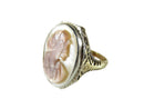 Antique 14K Carved Mother of Pearl Cameo Filigree Ring Grand Tour Style Sze 4.75 — Jewelry & Watches:Vintage & Antique Jewelr