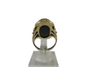 Victorian 14K Gold Onyx Twisted Wire Signet Ring Bold Gothic Gold Ring SZ 5.25 - Just Stuff I Sell