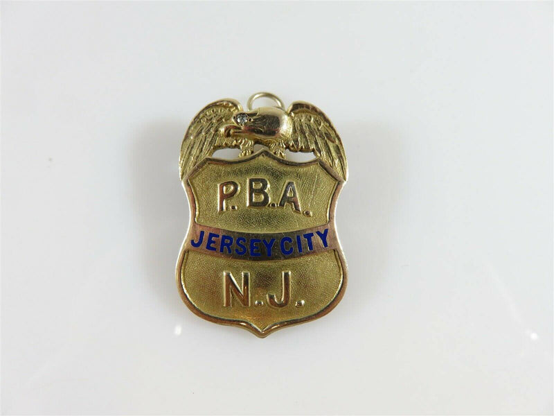 Cir 1924 Jersey City New Jersey Police Benevolent Association (PBA) Mini Shield - Just Stuff I Sell