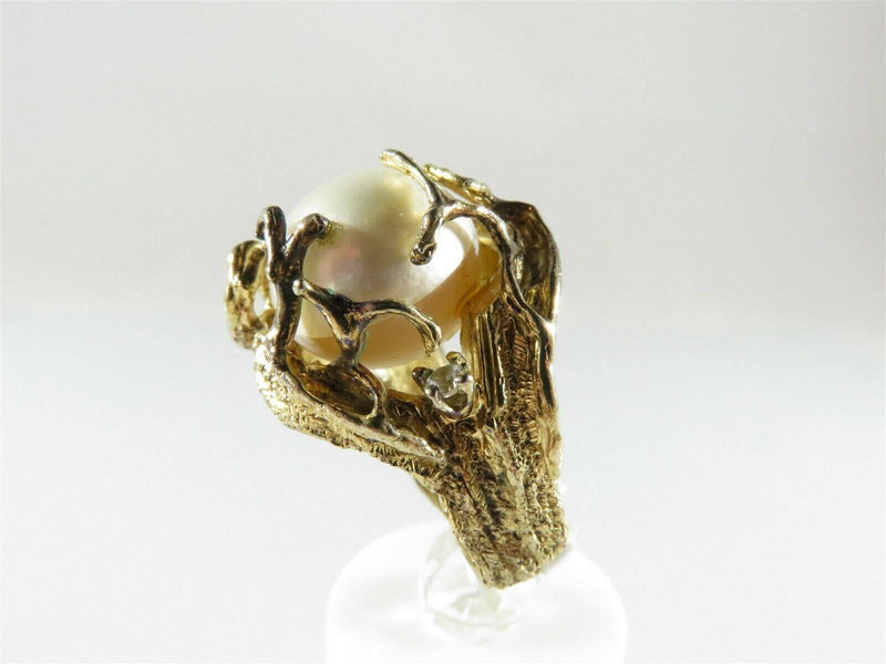 Artisan Sterling Silver Gold Washed Brutalist Ring Faceted Quartz Accents - Just Stuff I Sell