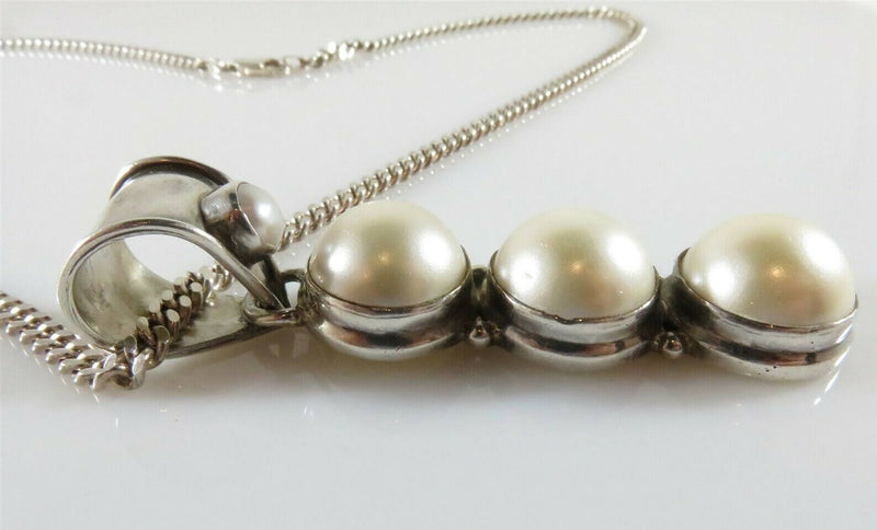 Mabe Pearl Drop Pendant and 18" Sterling Silver Curb Chain 925 Pendant - Just Stuff I Sell