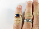 Stunning Rose Gold Blue Sapphire Solitaire Fancy Belcher Buttercup Setting - Just Stuff I Sell