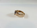 Stunning Rose Gold Blue Sapphire Solitaire Fancy Belcher Buttercup Setting - Just Stuff I Sell