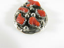 Navajo Style Sterling Silver and Red Coral Pendant Signed N .Juan 5.90mm Bale - Just Stuff I Sell