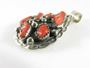 Navajo Style Sterling Silver and Red Coral Pendant Signed N .Juan 5.90mm Bale - Just Stuff I Sell