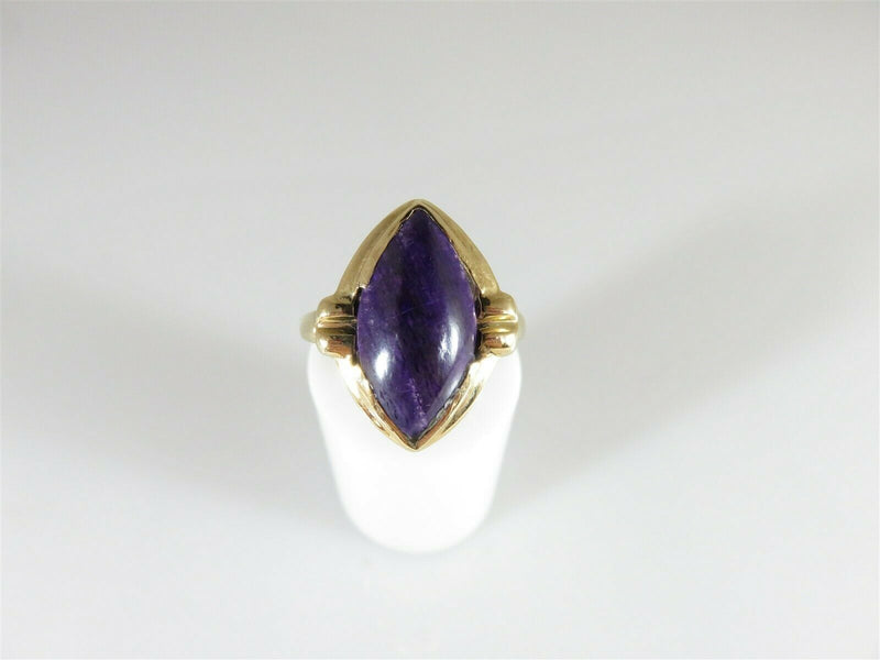 Navette Dark Purple Stone/Material 10k Gold Women's Designer Ring Size 6.25 - Just Stuff I Sell