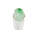 14K Gold Carved White Jadeite Jade with Green Nephrite Highlights Size 8.75 - Just Stuff I Sell