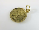 14K Yellow Gold Acapulco Coin Style Mayan Calendar Scenic Travel Charm/Pendant - Just Stuff I Sell