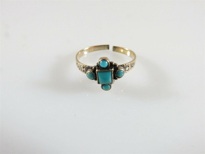 Antique Victorian Persian Turquoise Rose Gold Ring Childs Ring Size 1 3/4 - Just Stuff I Sell