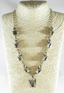 Carol Felley Storyteller Necklace Sterling Silver Navajo Style 22" Statement - Just Stuff I Sell