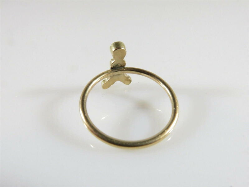 Georgian Figural Moth Ring Seed Peal, Pearl & Table Cut Garnet in 10K Gold - Just Stuff I Sell