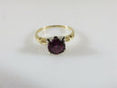 14K Yellow Gold Engagement Ring Rubellite Tourmaline Doublet Ring Size 6.75 - Just Stuff I Sell