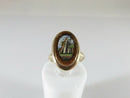Victorian Grand Tour Souvenir 9K Gold Micro Mosaic & Goldstone Ring Size 3.25 - Just Stuff I Sell