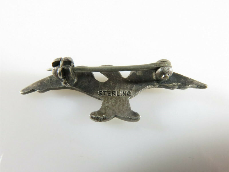 Vintage Sterling Silver Eagle Spread Wings Lapel Pin FOE Style Mid Century - Just Stuff I Sell