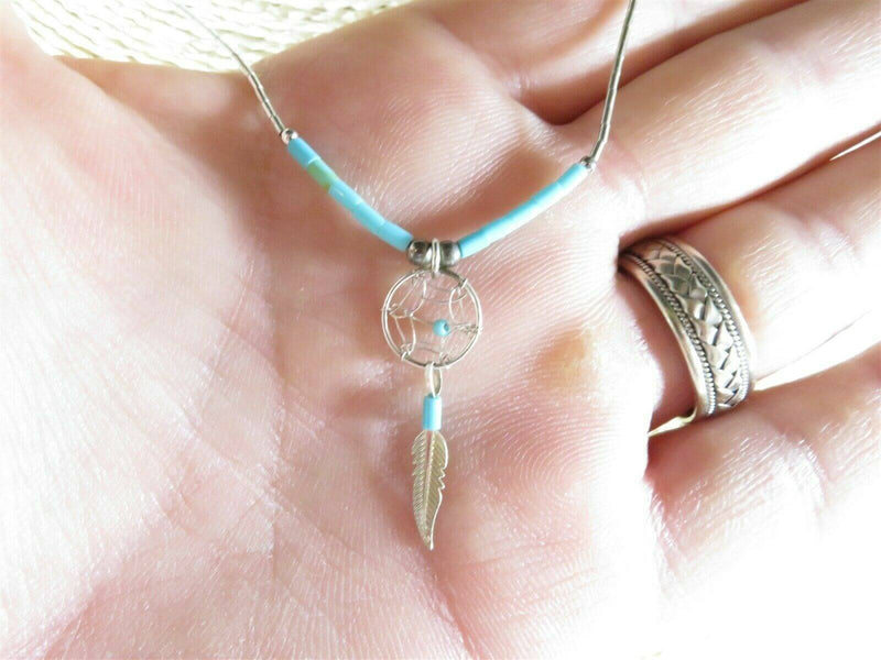 Liquid Silver Southwestern Dream Weaver Single Feather 16" Necklace - Just Stuff I Sell