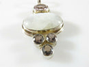 Southwestern Style White Purple Glass Set Sterling Silver Pendant 7.5mm ID Bale - Just Stuff I Sell