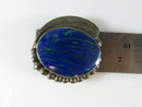 Lapis Leaf Brooch Pendant Large Taxco Sterling Silver Mexico 21.9 grams - Just Stuff I Sell
