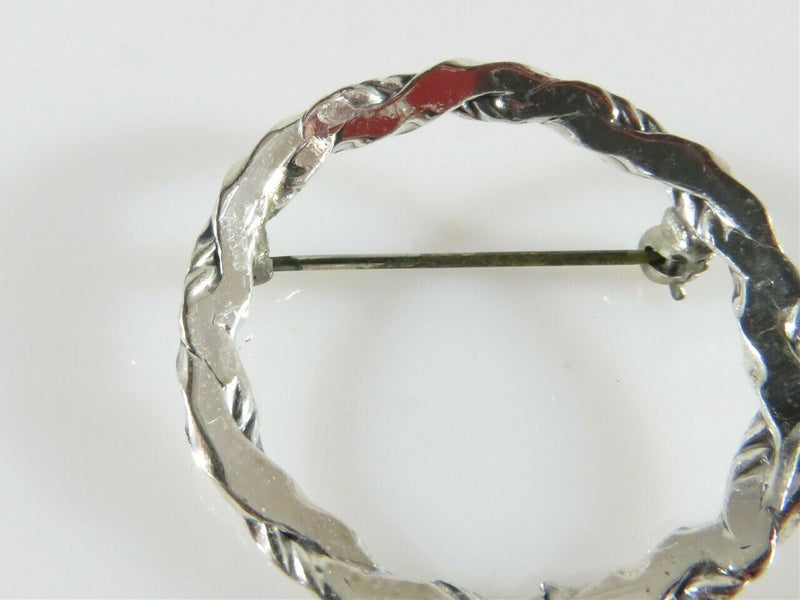 Vintage Beau Sterling Silver Wrapped Wreath Form Scarf Lapel Pocket Pin Brooch - Just Stuff I Sell