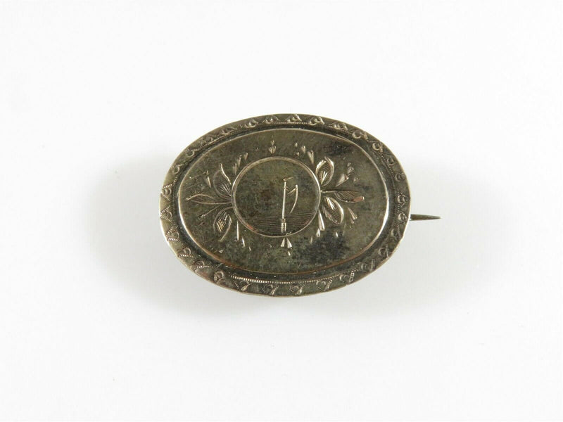 Georgian Era Pinchbeck style Oval Brooch with Pendant Loop - Just Stuff I Sell