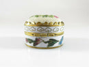 Cloisonne Brass & Enamel Floral Trinket Snuff Box Hinged Woven Decor Lid - Just Stuff I Sell