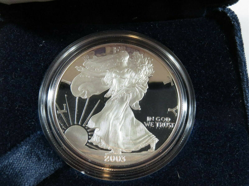 2003 W American Eagle One Ounce Silver Proof Coin with Case & Box - Just Stuff I Sell