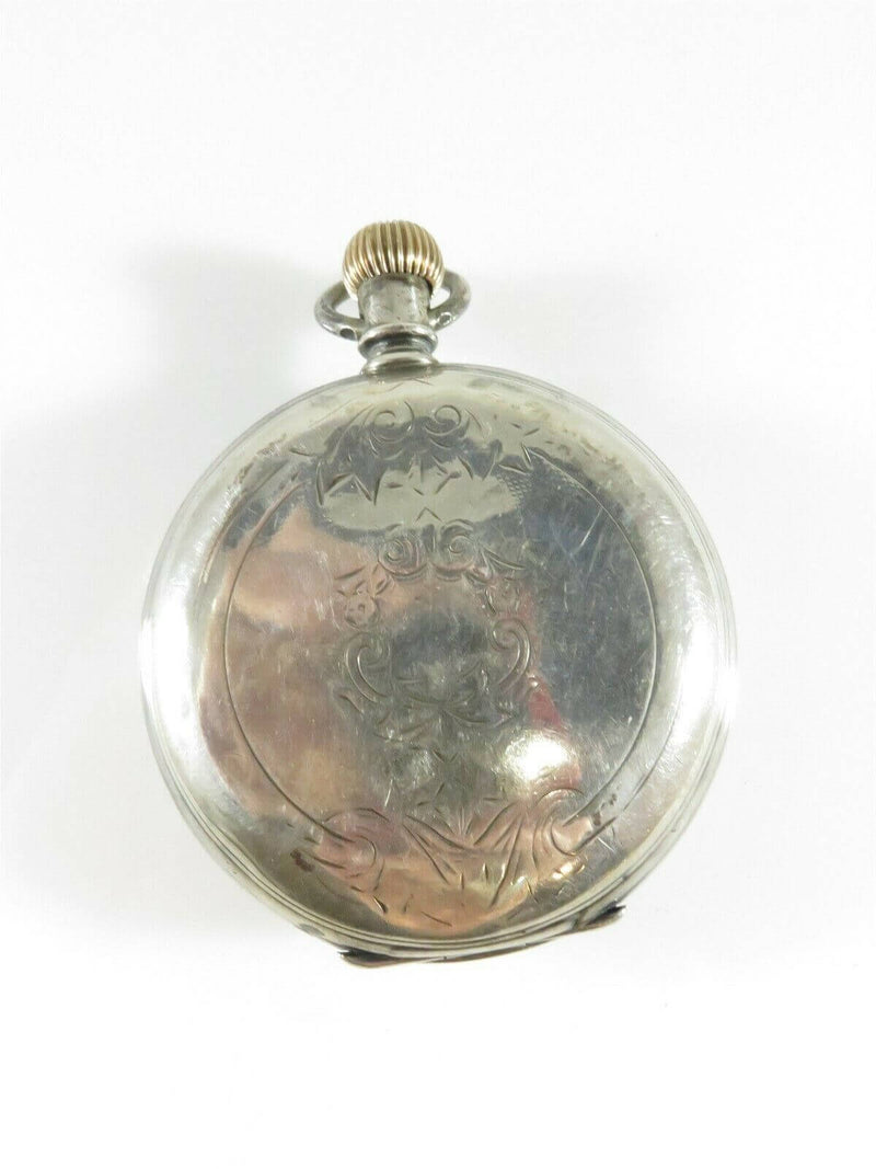 C. 1879 Hampden Watch Co 18s Pocket Watch Fahys Coin Silver Case SR