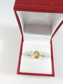 14K Yellow Gold Oval Yellow Citrine and Diamond Accented Ring Size 4.5 - Just Stuff I Sell