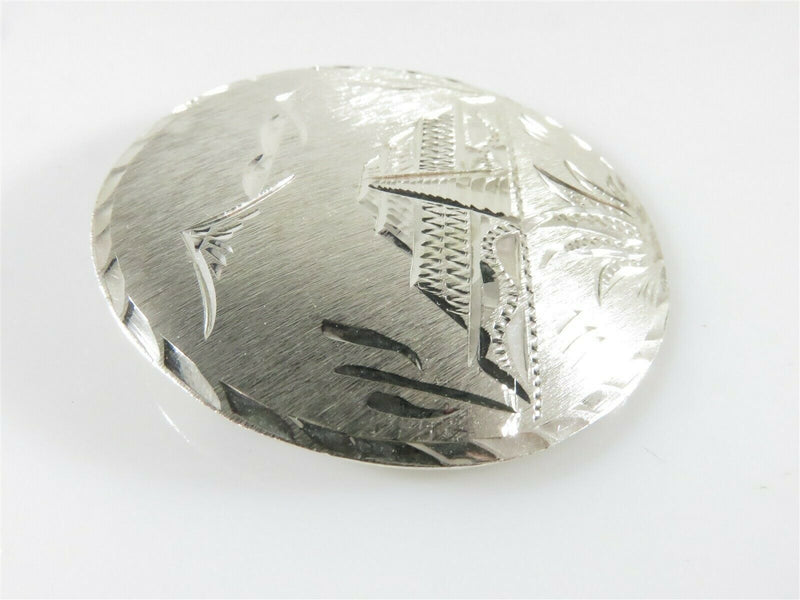 Vintage Eagle Mayan Pyramid Tourist Brooch Signed Artisan 2" Taxco Sterling - Just Stuff I Sell