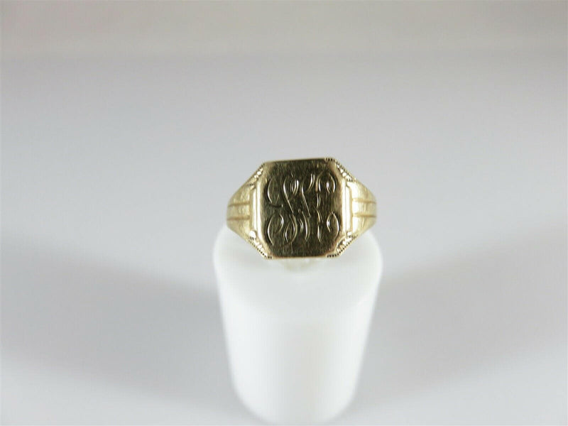 Antique Ostby Barton Signet Ring Size 5.5 10K Gold GK Initials - Just Stuff I Sell
