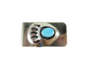 Stainless Bear Claw Blue Stone Native American Style Money Clip - Just Stuff I Sell