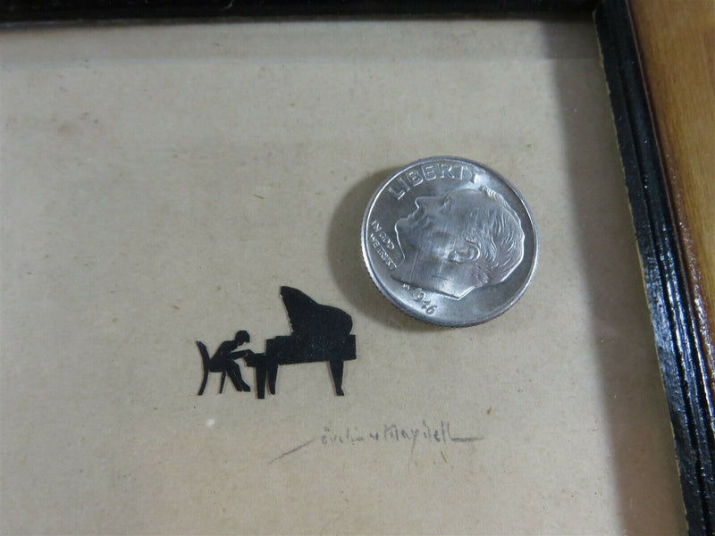 Miniature Silhouette of Piano Player Paderewski Baroness Eveline Maydell - Just Stuff I Sell