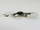 Lovely Sterling Silver Flamingo Brooch with Polished 13.8 mm Cabochon Onyx Stone - Just Stuff I Sell
