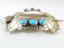 Antique Hand Stamped Silver Turquoise Navajo Hair Pin Hair Clip Hair Barrett Bun - Just Stuff I Sell