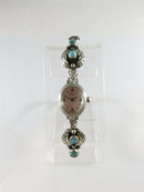 Sterling Turquoise Women's Navajo Watch Tips E. Becenti Artisan - Just Stuff I Sell