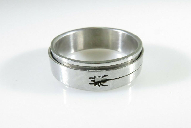 Metal Laser Cut Spider Web Spinner Band Ring Men's Size 11 - Just Stuff I Sell