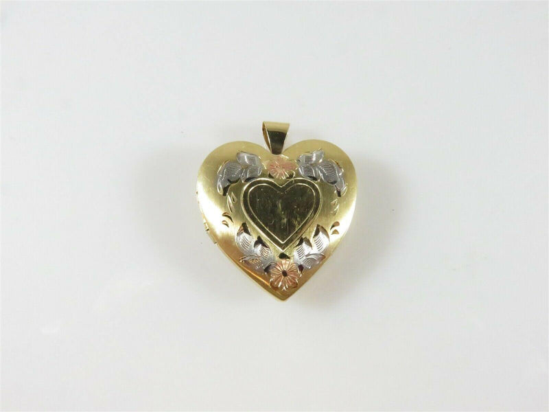 14K Yellow White Pink Gold 4 Image Picture Locket 1" x 1" 14K IN - Just Stuff I Sell