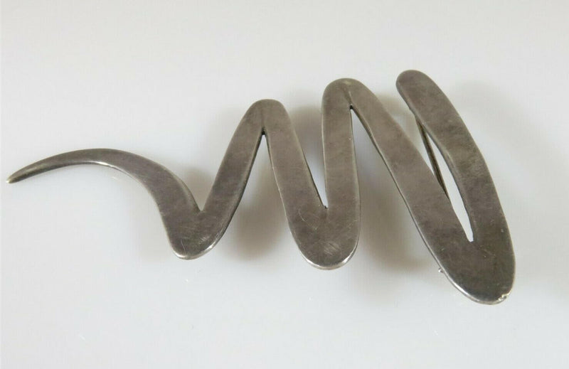 Abstract Picasso Brooch Taxco Style Sterling Silver Large Zig/Zag Design - Just Stuff I Sell