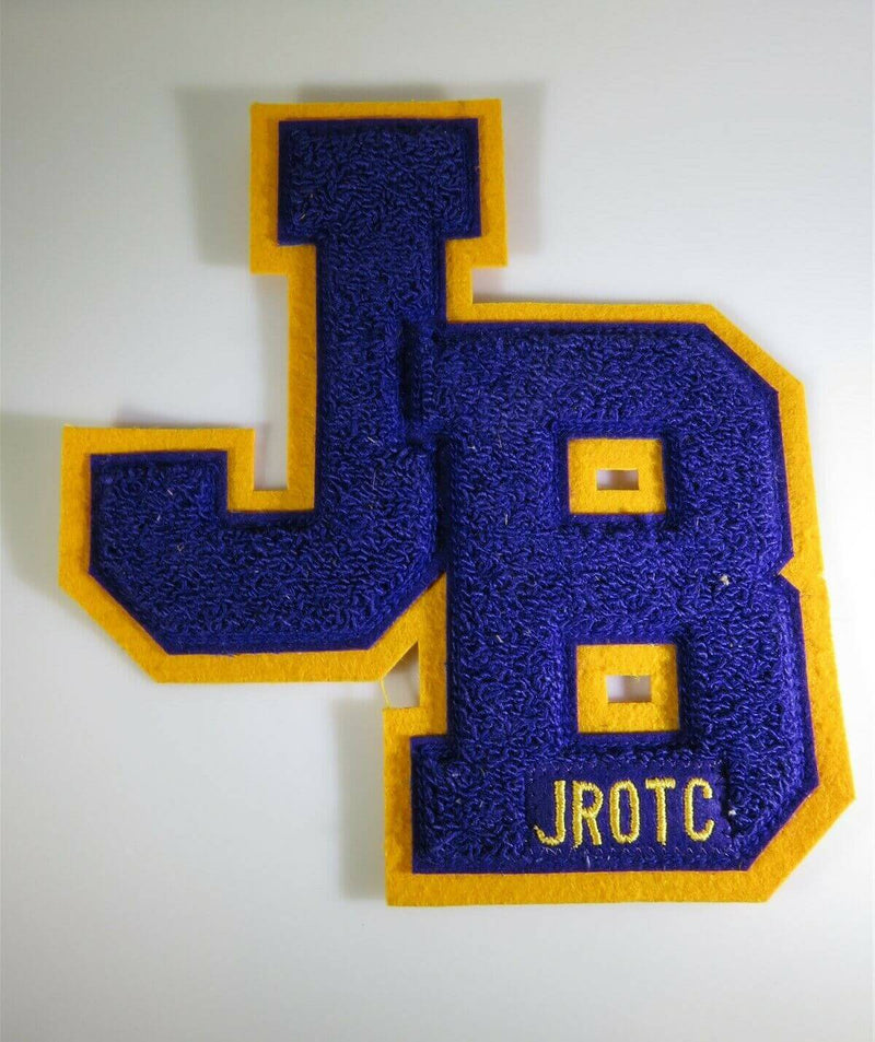 JB JROTC Varsity Style Letterman Jacket Patch Purple and Gold Sew On - Just Stuff I Sell