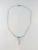 Liquid Silver Southwestern Dream Weaver Single Feather 16" Necklace - Just Stuff I Sell