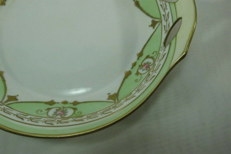 c1910 Early Hand Painted Nippon Service Bowl, Green, White, Floral, Gold Guilt - Just Stuff I Sell