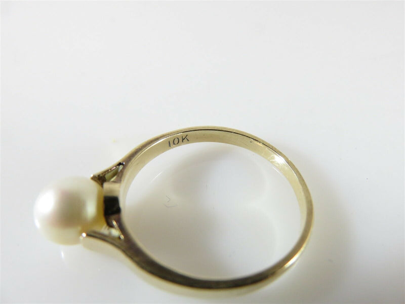 Vintage 10K Gold Freshwater Pearl Solitaire Ring For Repair Size 6.5 - Just Stuff I Sell